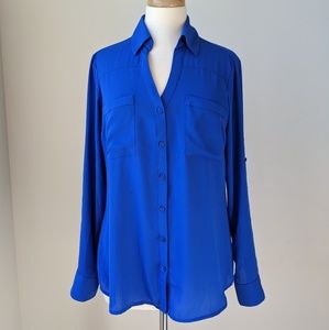 Portofino Blouse by Express in Electric Blue